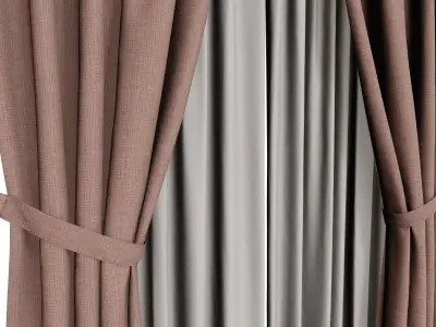 Minimalist Opaque Window Curtain Panel 3D model