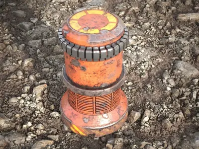 Stone mud ground tile  Low-poly 3D model