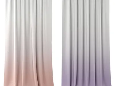 Curtains 128 Pottery Barn Teen Ombre Blackout Curtain 3D model