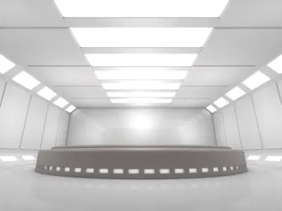 Sci Fi Room Low-poly 3D model 12