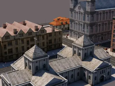 Low Poly City Block A 3D model