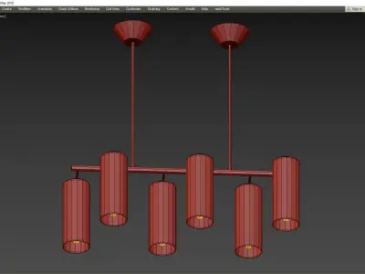Glass Cylinder Chandelier Low-poly 3D model