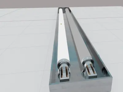 Florcent Light animated light flicker Free 3D model