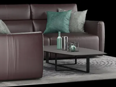 Natuzzi Galaxy sofa corner 3D model