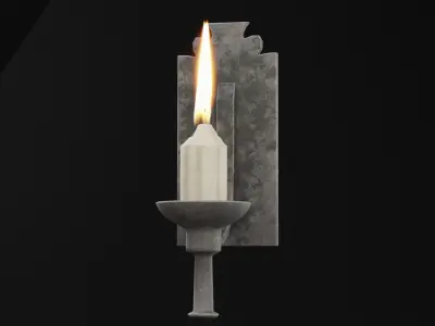 Wall Light Candle Low-poly 3D model