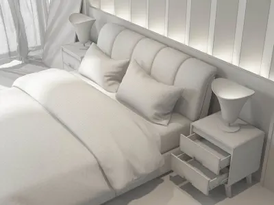 Modern Bedroom 3D model 37