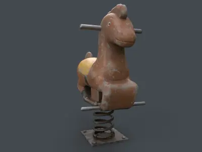 PBR Outdoor Spring Swing Playground Toy C Low-poly 3D model