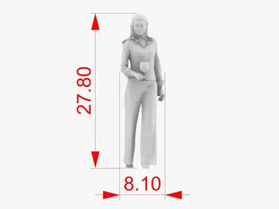 Woman drinking wine 3D print model