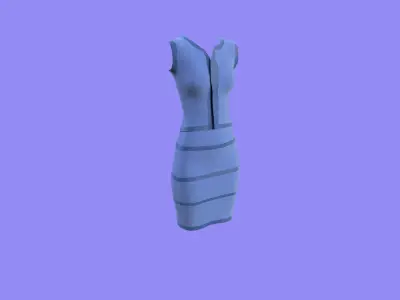CLOTH DRESS AND SKIRT for character Low-poly 3D model