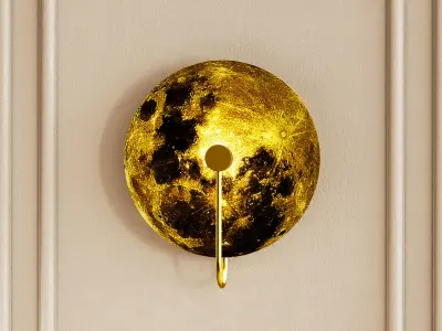 ASTRONOMY gold wall light with moon 3D model