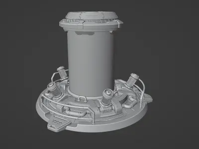 Highpoly capsule for laboratory large flask green bulb   3D model