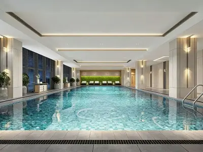 Indoor heated swimming pool 3D model
