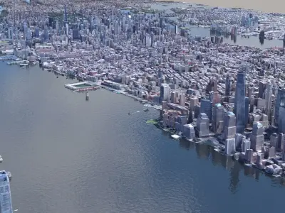 Manhattan low-poly version Year 2022 3D model