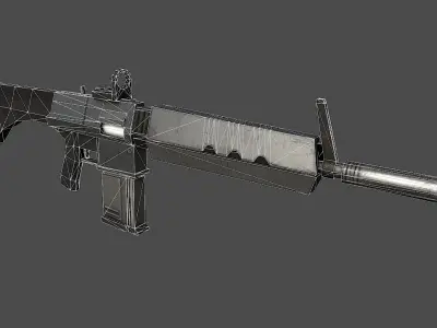 Assault Rifle Sci-Fi Low-poly 3D model