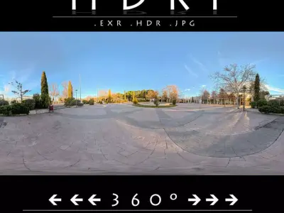 Urban Sunset Plaza HDRI 3D model