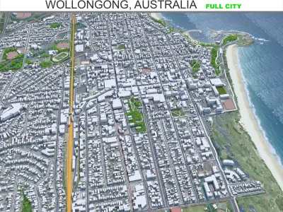 Wollongong City Australia Low-poly 3D model