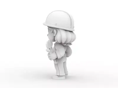Cartoon Mechanic Girl 3D Printable 3D print model purchase