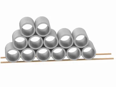 Concrete Pipes Stack  3D model