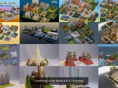 Landmarks of the World A to Z 3D Model Pack