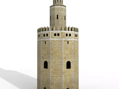 Torre Del Oro Low-poly 3D model