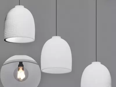 Contemporary outdoor pendant lighting 3D model purchase