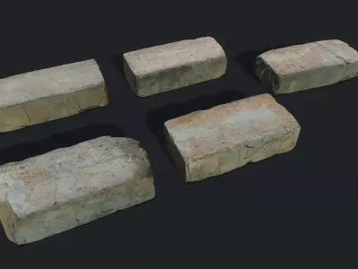 3D Scan Old Bricks Pack - Props Low-poly 3D model