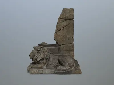 Lion Throne Low-poly 3D model