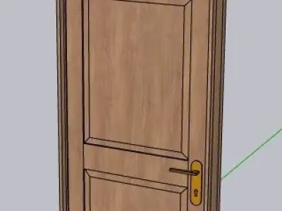 SketchUp dynamic door with panels Low-poly 3D model