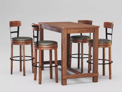Pinnadel Bar Stool and Table 3D Model Pack