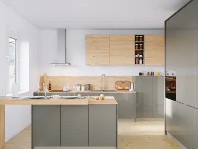 Kitchen Nolte Corona 19Q   Legno 59C corona PBR 3D model