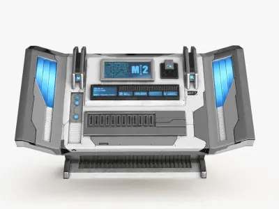 Sci Fi Control Panel Table L Low-poly 3D model