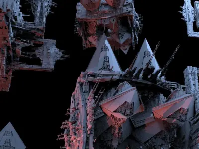Grand Sci-Fi Cube Structures Kit bash 3D model