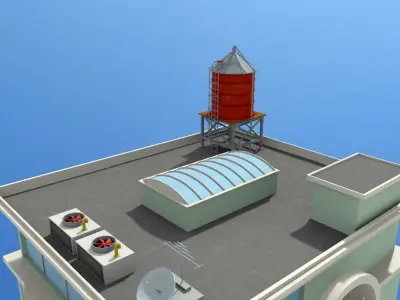 motel building Low-poly 3D model