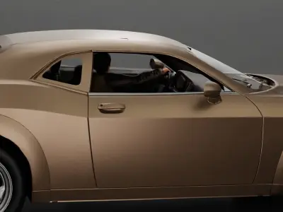 Man in a leather jacket sitting on the car closing the car door 3D print model