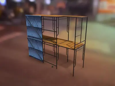 Modular W-Style Scaffolding Pack Low-poly 3D model