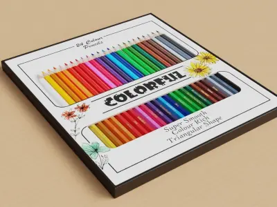 Set of Colored Pencils Low-poly 3D model