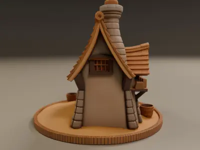 medieval house 3D print model 17