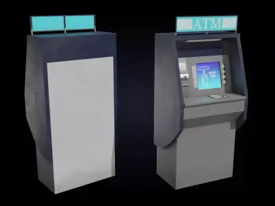 ATM cash machine Low-poly 3D model