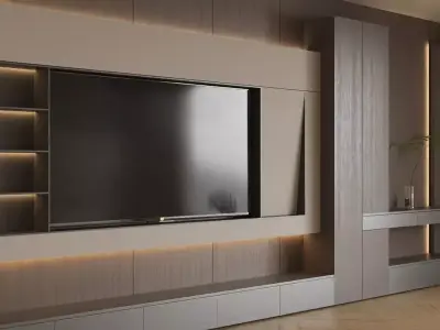 TV background wall 3D model purchase