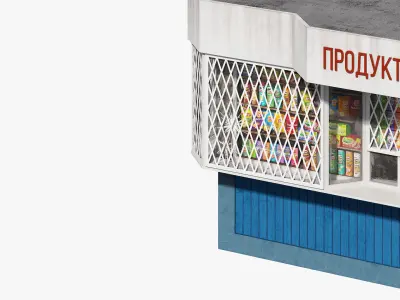 The kiosk from the 90s with products 3D model