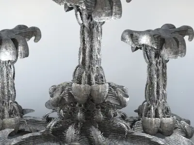 Xeno Inspired Spine Ship 8 versions 3D model