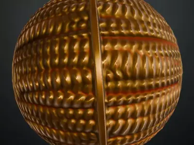 Shiny Copper Sci-Fi Hose Cable Armor PBR Seamless Texture