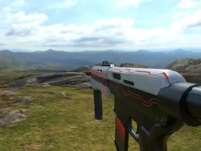 Sci-fi shotgun Low-poly 3D model get