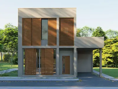 2 Storey House Exterior Render 3D model