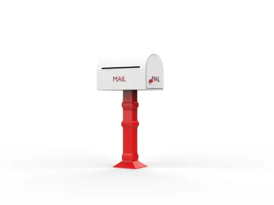 MAIL BOX 02 Low-poly 3D model