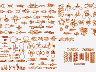 Rope Knots Collection in SubD and Mesh Pack 3D model