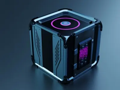 Game ready sci-fi crate Low-poly 3D model