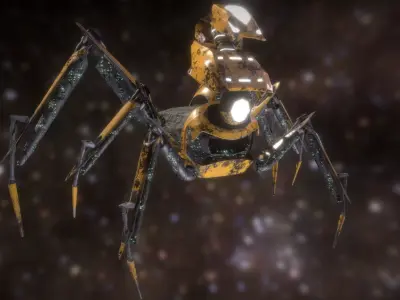 Spider Mech LOW POLY 4k PBR Textures Low-poly 3D model
