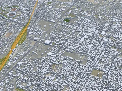 Quetta Pakistan 40km Low-poly 3D model