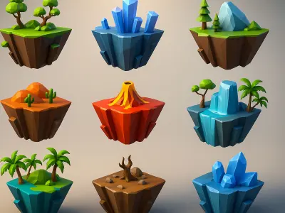 Island 2  Low-poly 3D model